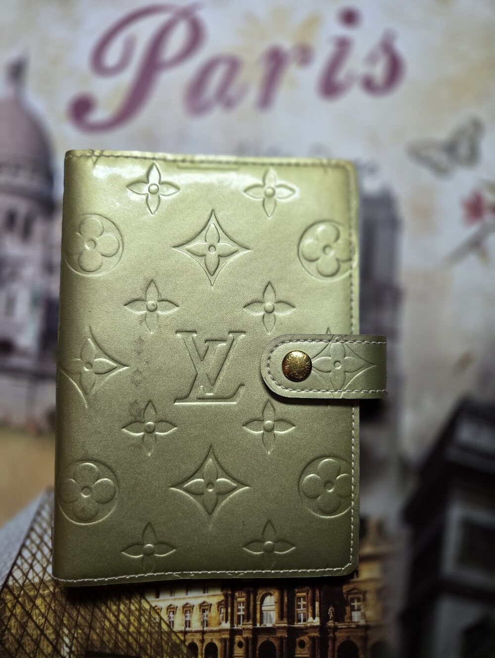 ✨️LOUIS VUITTON VERNIS MONOGRAM AGENDA PM OLIVE